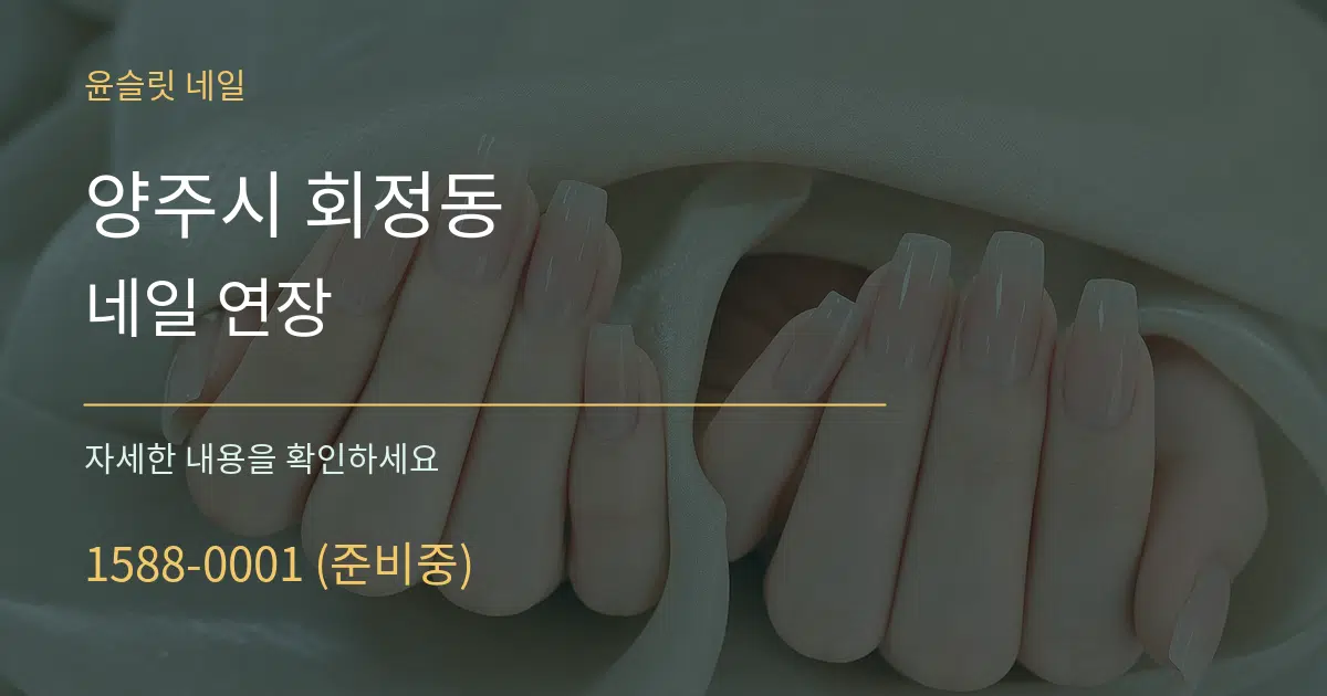 양주시 회정동 네일 연장 작업 조건 안내 그래픽