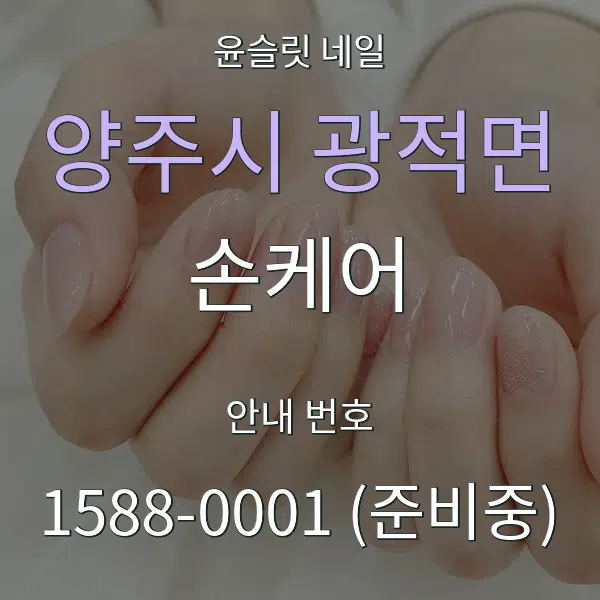 양주시 광적면 손케어 대표 안내 그래픽