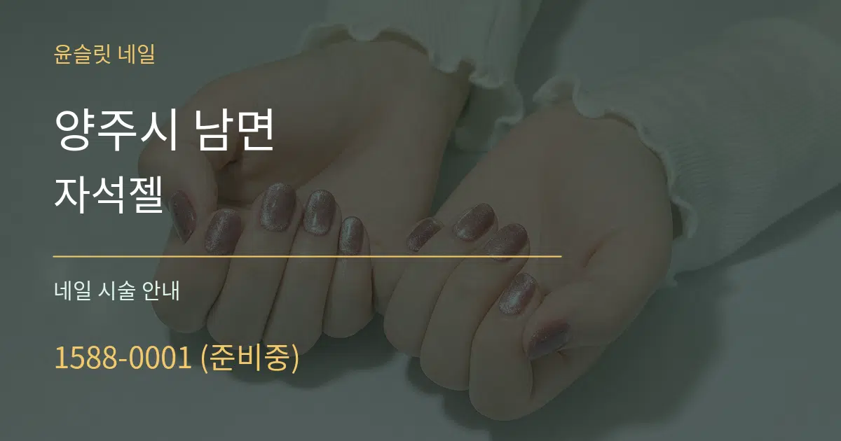 양주시 남면 자석젤 대표 안내 그래픽