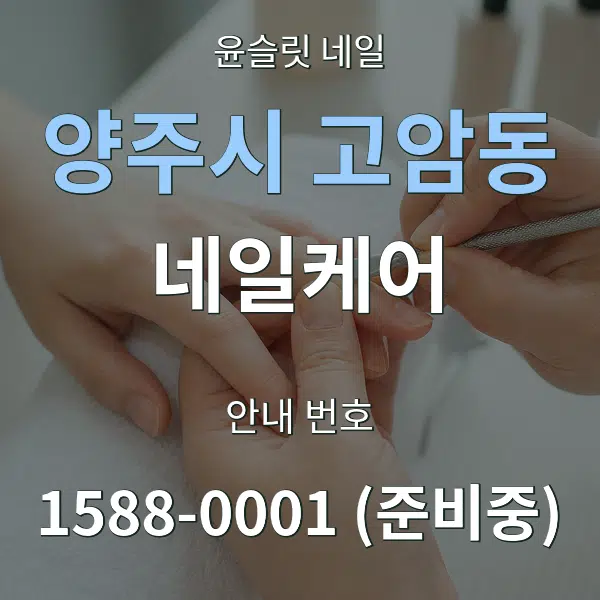 양주시 고암동 네일케어 대표 안내 그래픽