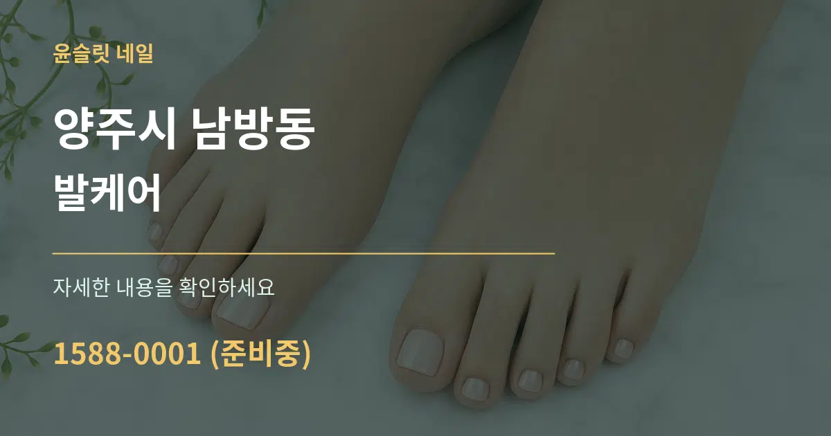 양주시 남방동 발케어 서비스 이용 안내 그래픽