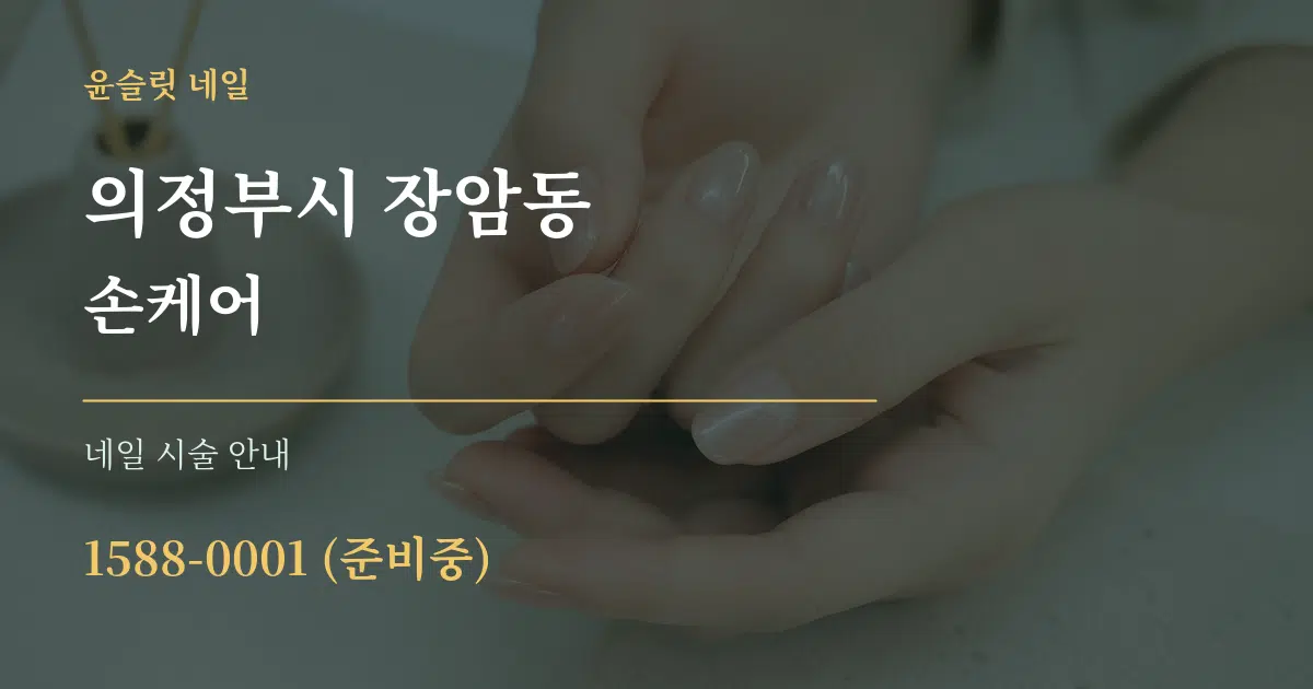 의정부시 장암동 손케어 대표 안내 그래픽