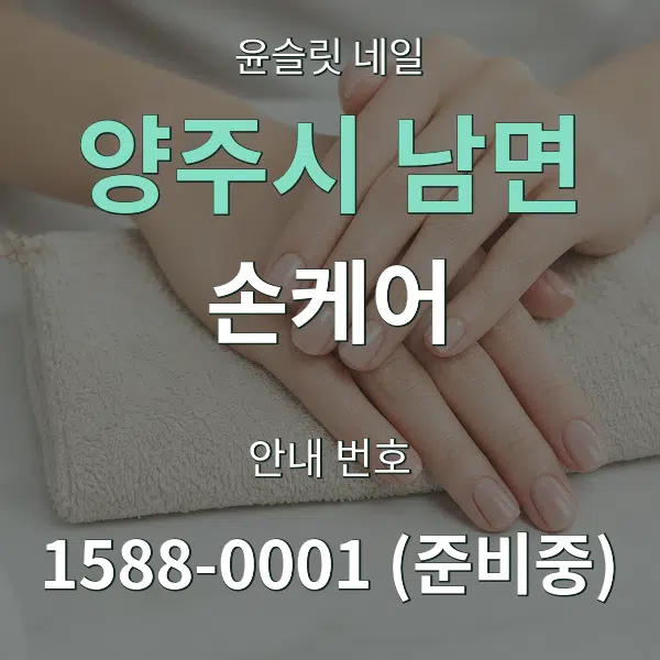 양주시 남면 손케어 대표 안내 그래픽
