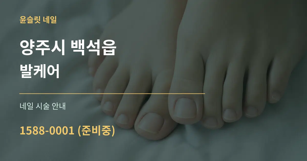 양주시 백석읍 발케어 대표 안내 그래픽