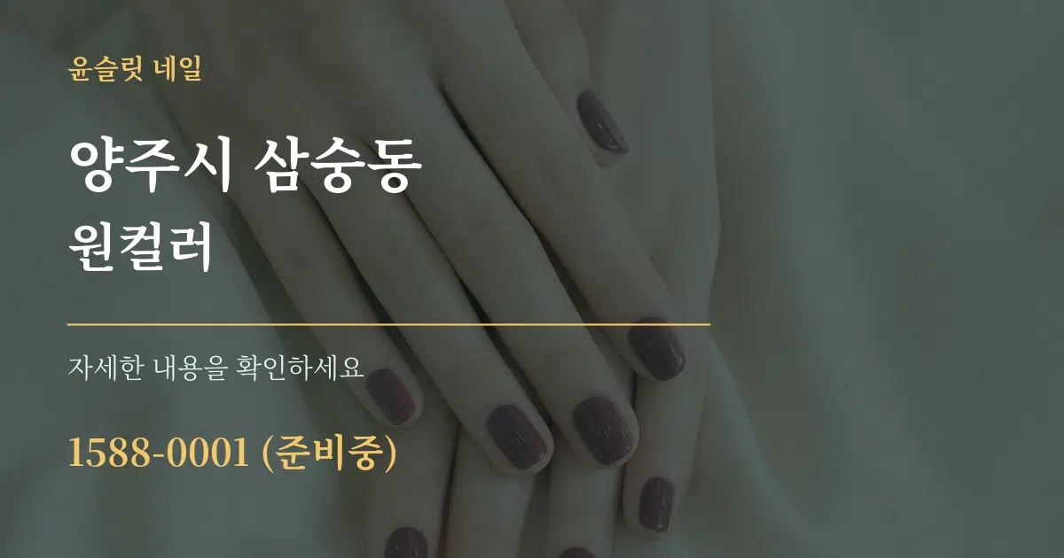 양주시 삼숭동 원컬러 서비스 이용 안내 그래픽