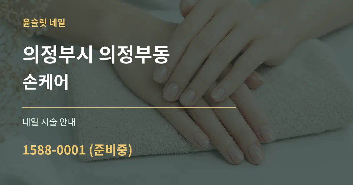 의정부시 의정부동 손케어 대표 안내 그래픽