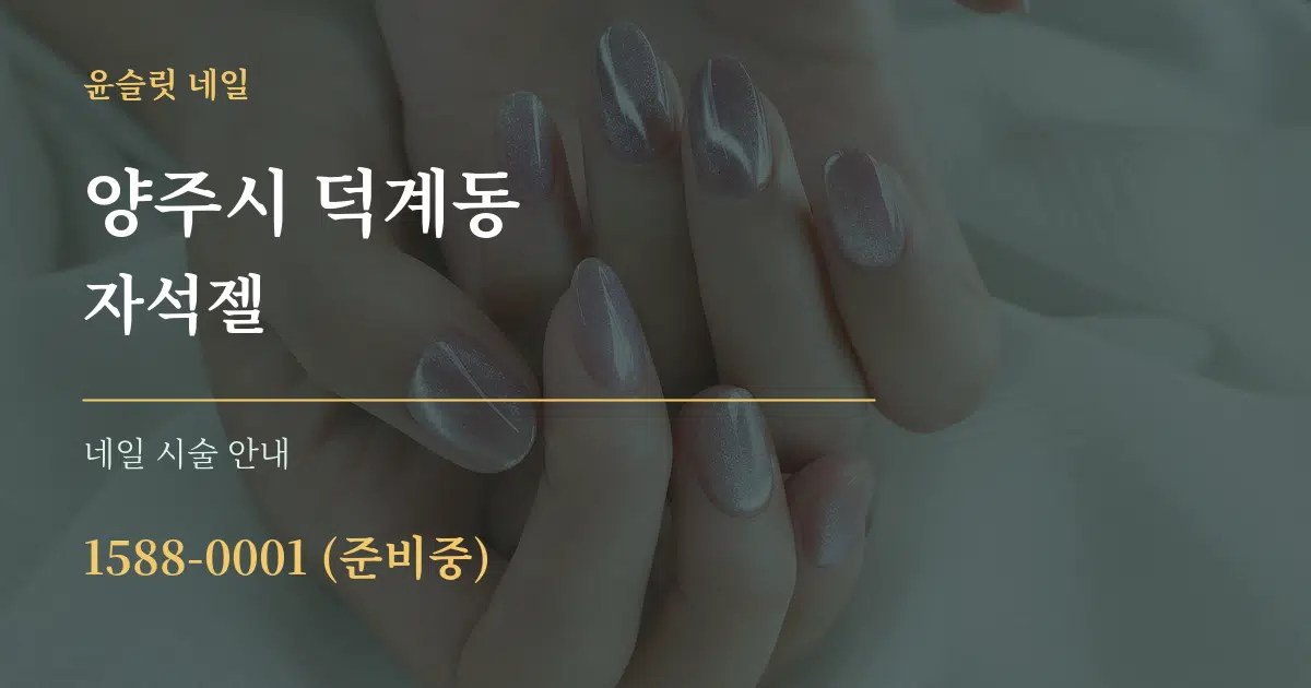 양주시 덕계동 자석젤 대표 안내 그래픽