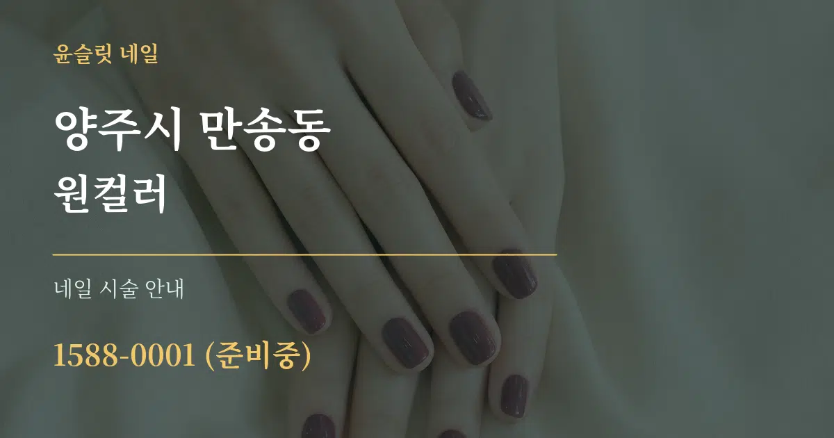 양주시 만송동 원컬러 대표 안내 그래픽