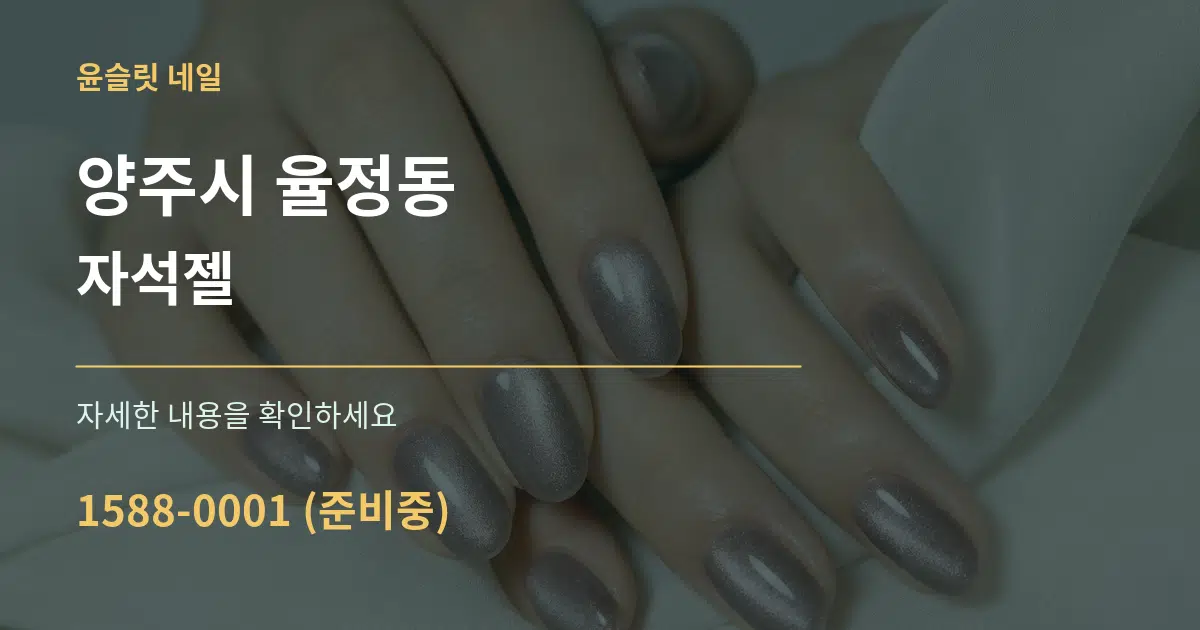 양주시 율정동 자석젤 서비스 이용 안내 그래픽