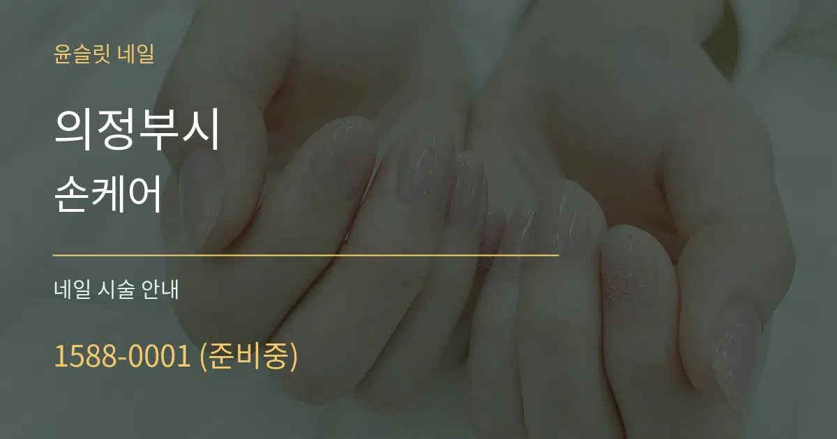 의정부시 손케어 대표 안내 그래픽