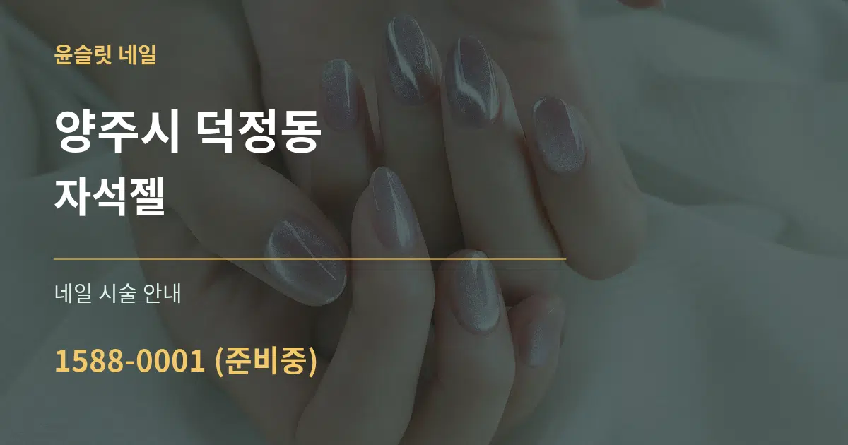 양주시 덕정동 자석젤 대표 안내 그래픽