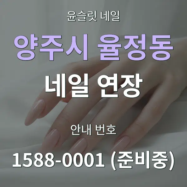 양주시 율정동 네일 연장 대표 안내 그래픽