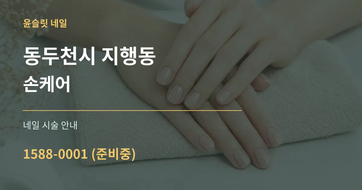 동두천시 지행동 손케어 대표 안내 그래픽