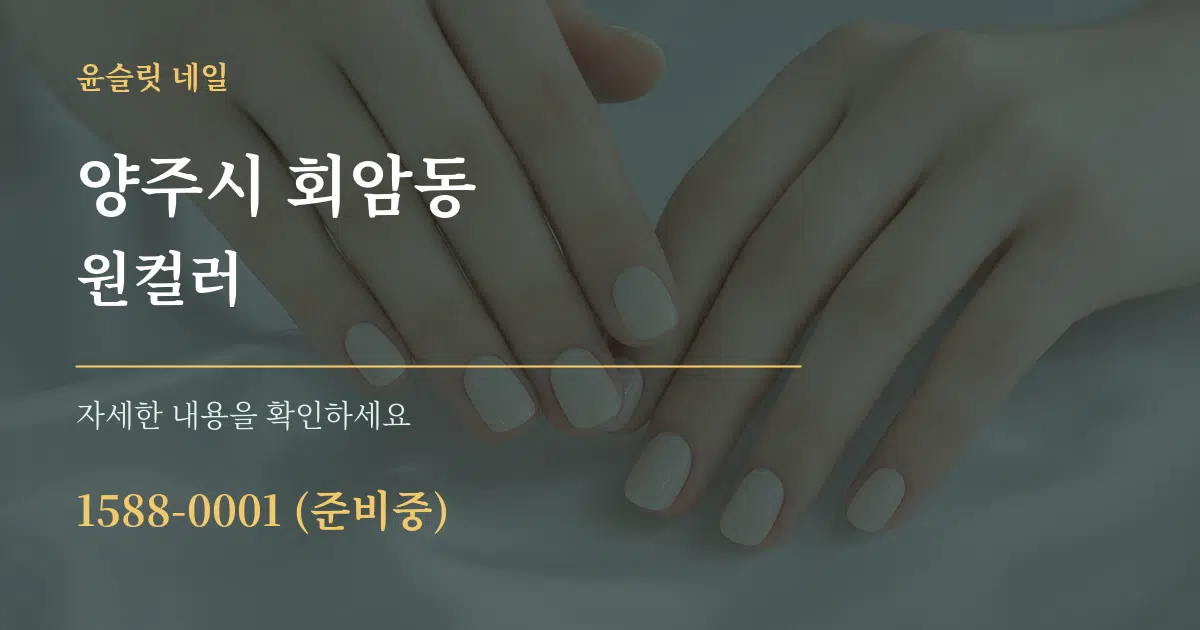 양주시 회암동 원컬러 서비스 이용 안내 그래픽