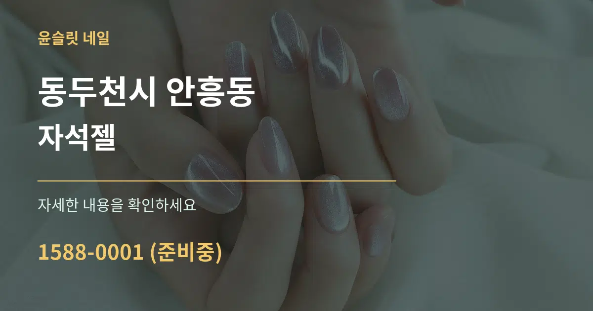 동두천시 안흥동 자석젤 서비스 이용 안내 그래픽