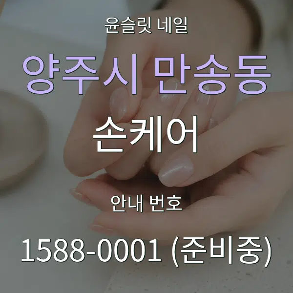 양주시 만송동 손케어 대표 안내 그래픽