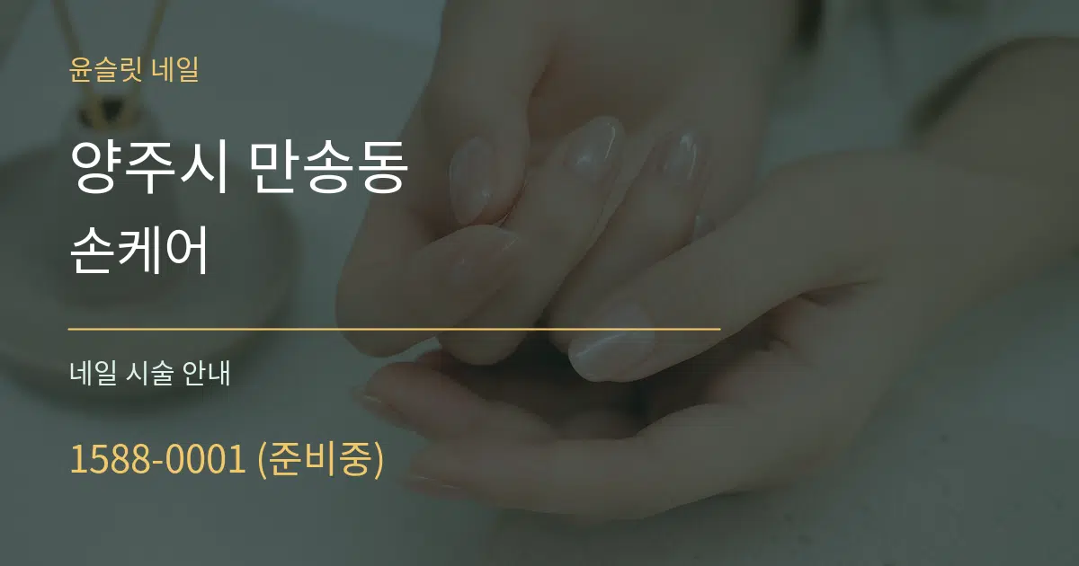 양주시 만송동 손케어 대표 안내 그래픽