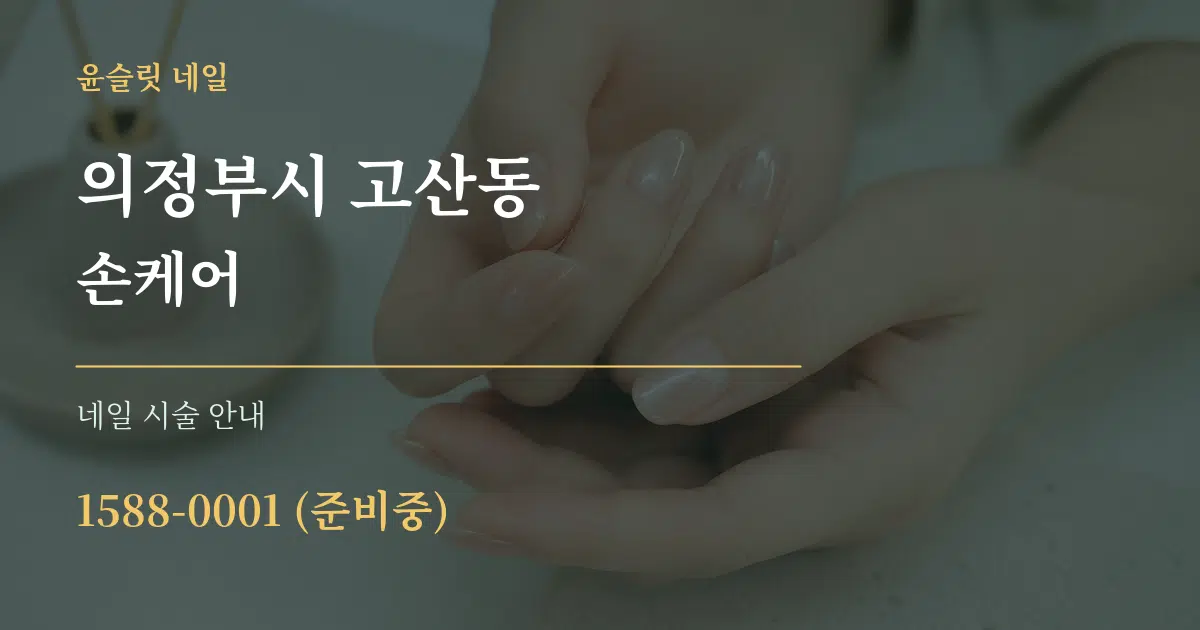 의정부시 고산동 손케어 대표 안내 그래픽