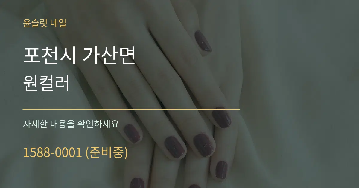 포천시 가산면 원컬러 서비스 이용 안내 그래픽