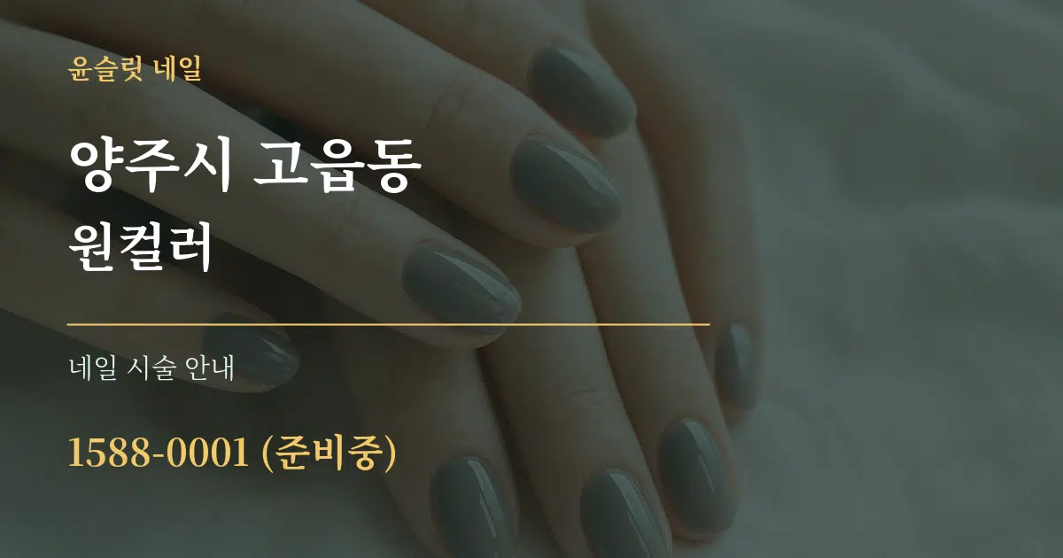 양주시 고읍동 원컬러 대표 안내 그래픽