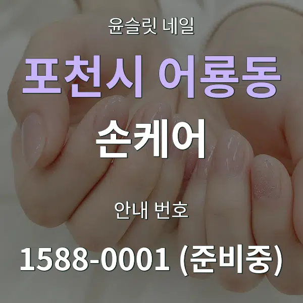 포천시 어룡동 손케어 대표 안내 그래픽