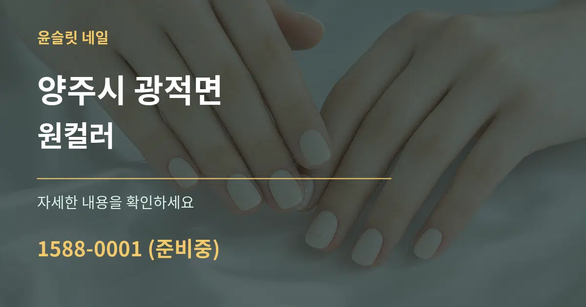양주시 광적면 원컬러 서비스 이용 안내 그래픽