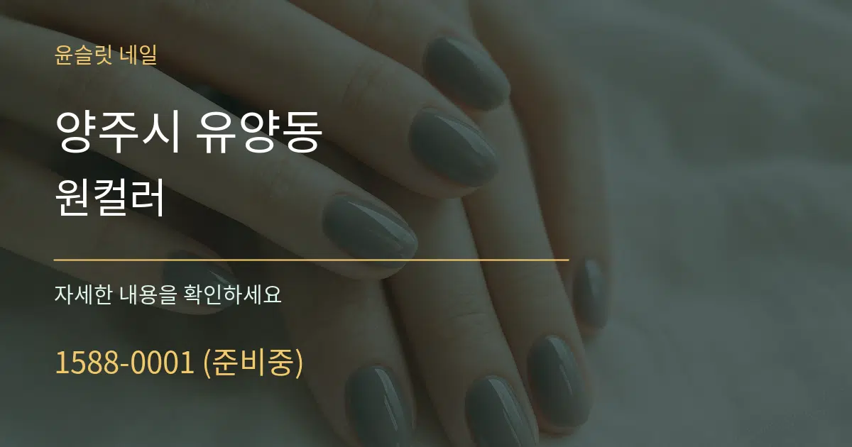 양주시 유양동 원컬러 서비스 이용 안내 그래픽