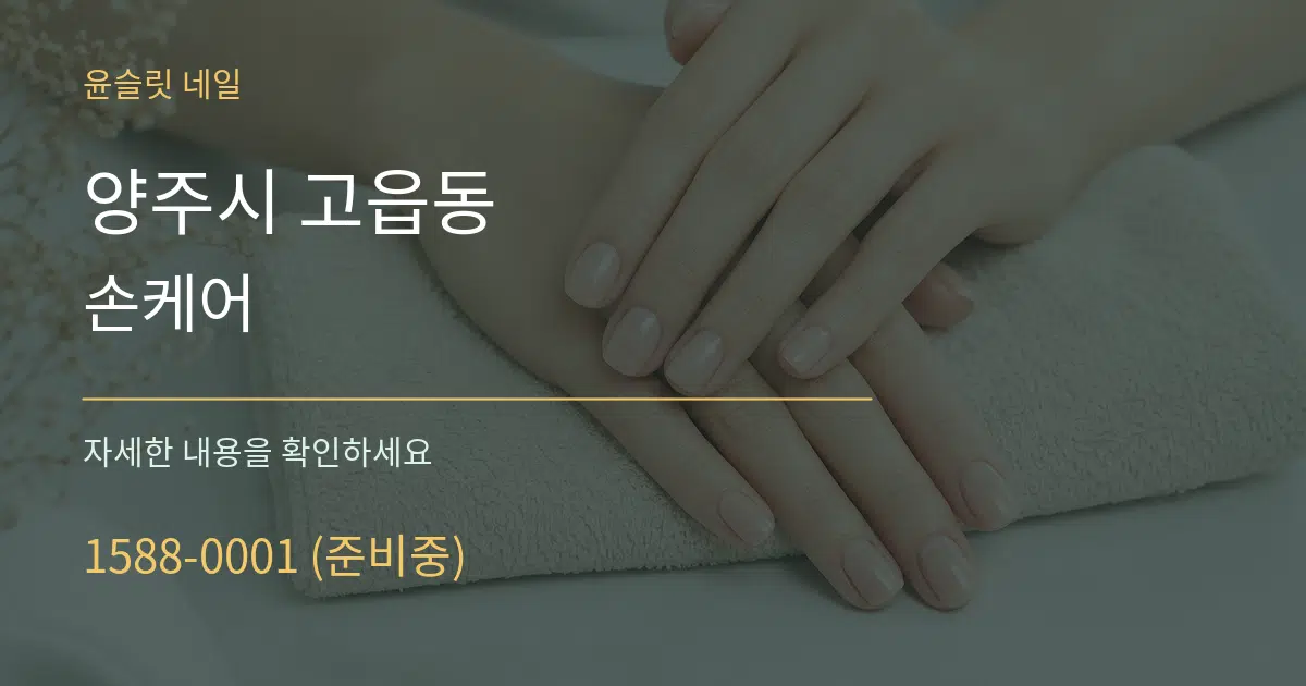 양주시 고읍동 손케어 서비스 이용 안내 그래픽