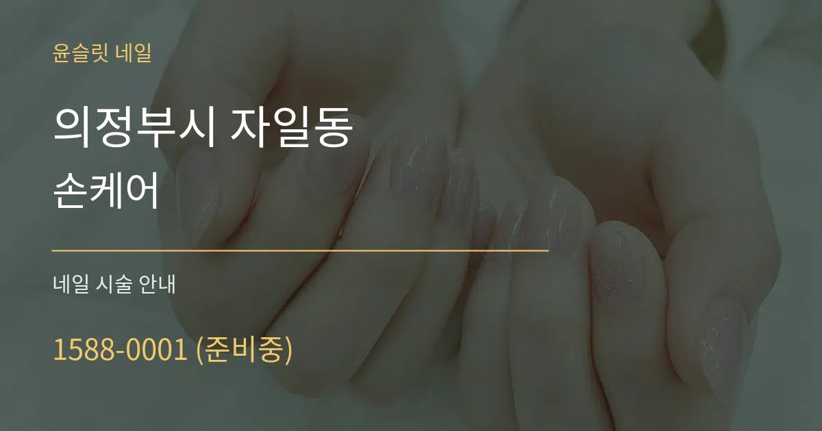 의정부시 자일동 손케어 대표 안내 그래픽