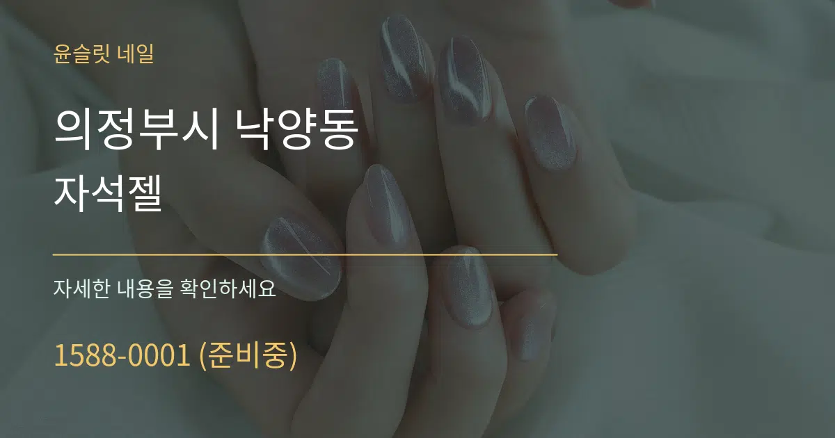 의정부시 낙양동 자석젤 서비스 이용 안내 그래픽