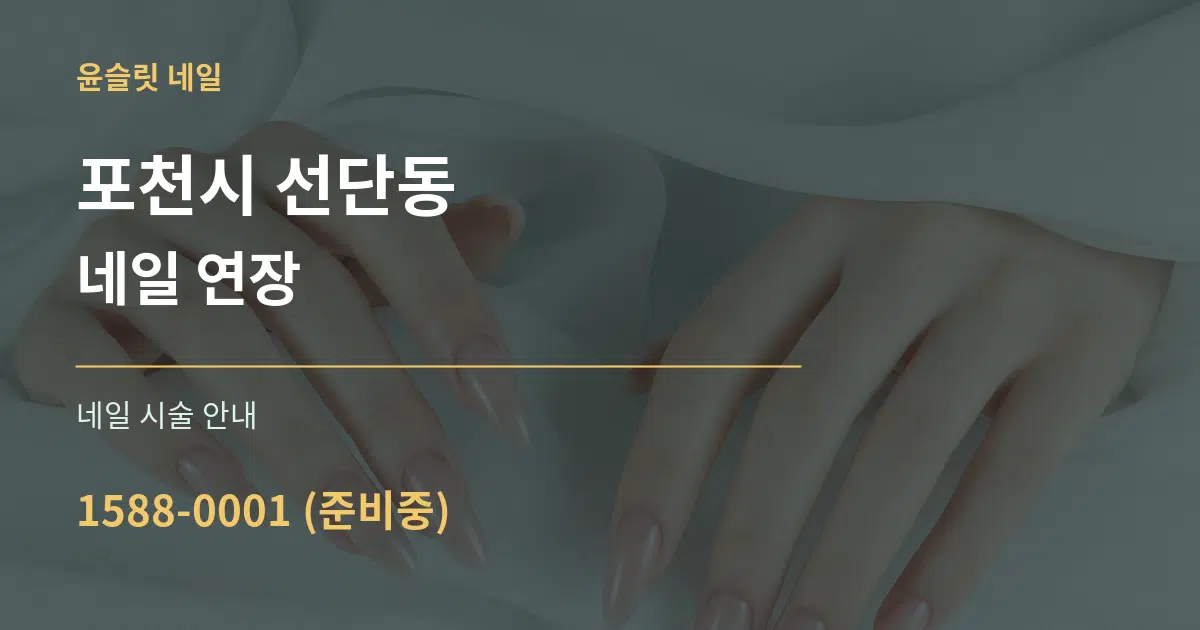 포천시 선단동 네일 연장 대표 안내 그래픽