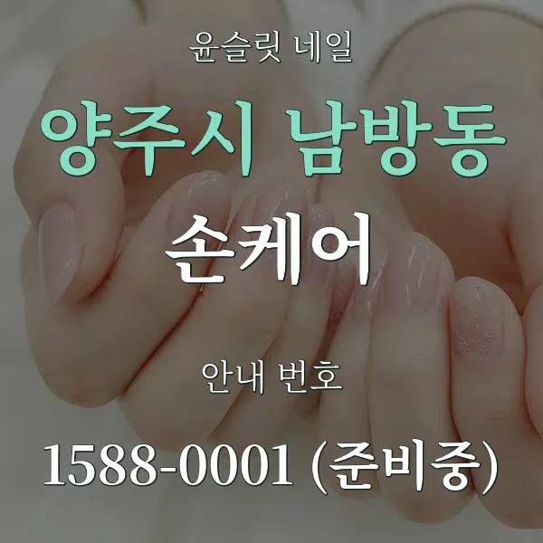 양주시 남방동 손케어 대표 안내 그래픽