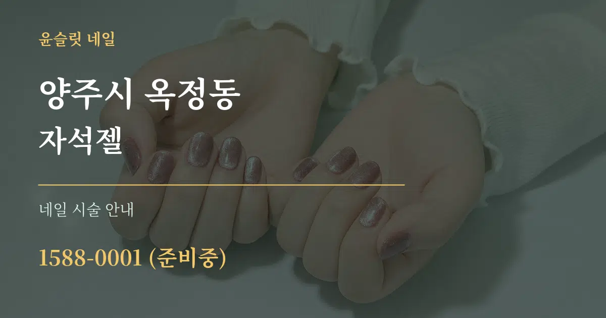 양주시 옥정동 자석젤 대표 안내 그래픽