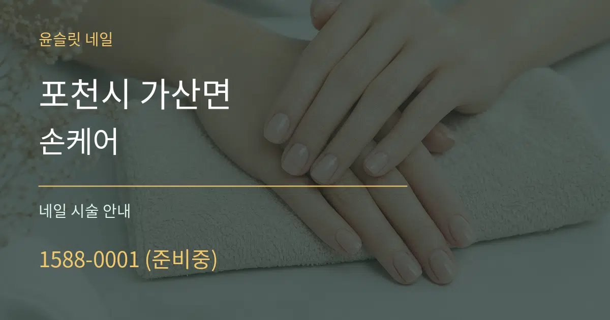 포천시 가산면 손케어 대표 안내 그래픽