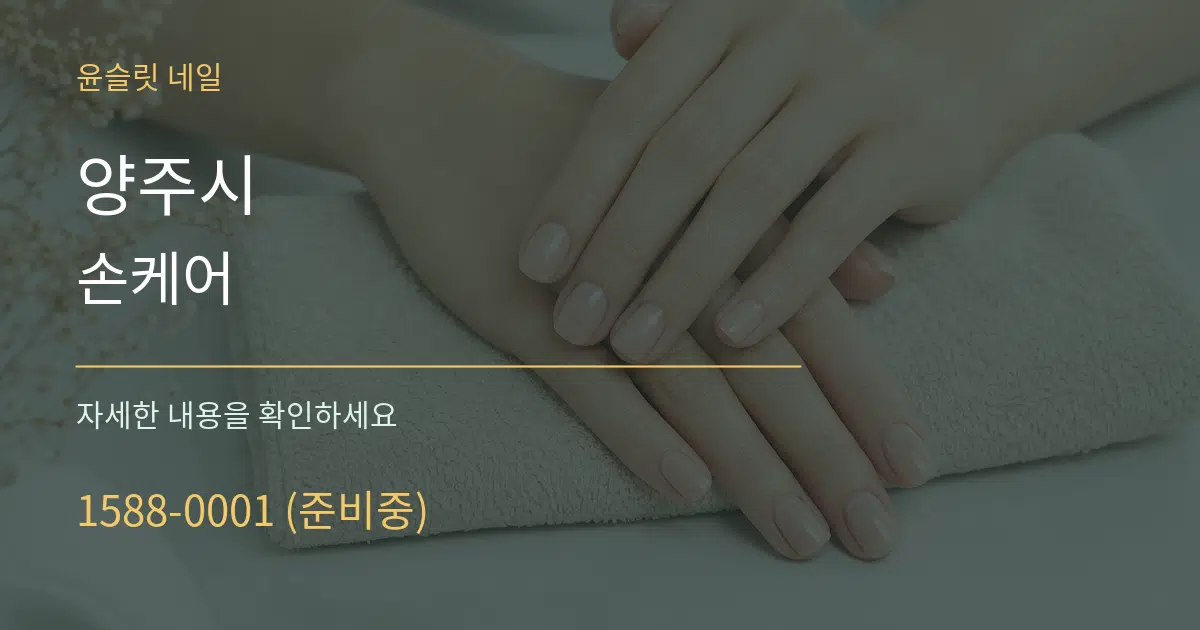 양주시 손케어 서비스 이용 안내 그래픽