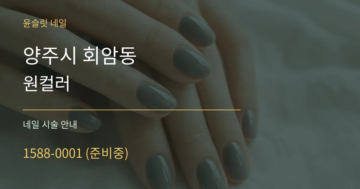 양주시 회암동 원컬러 대표 안내 그래픽