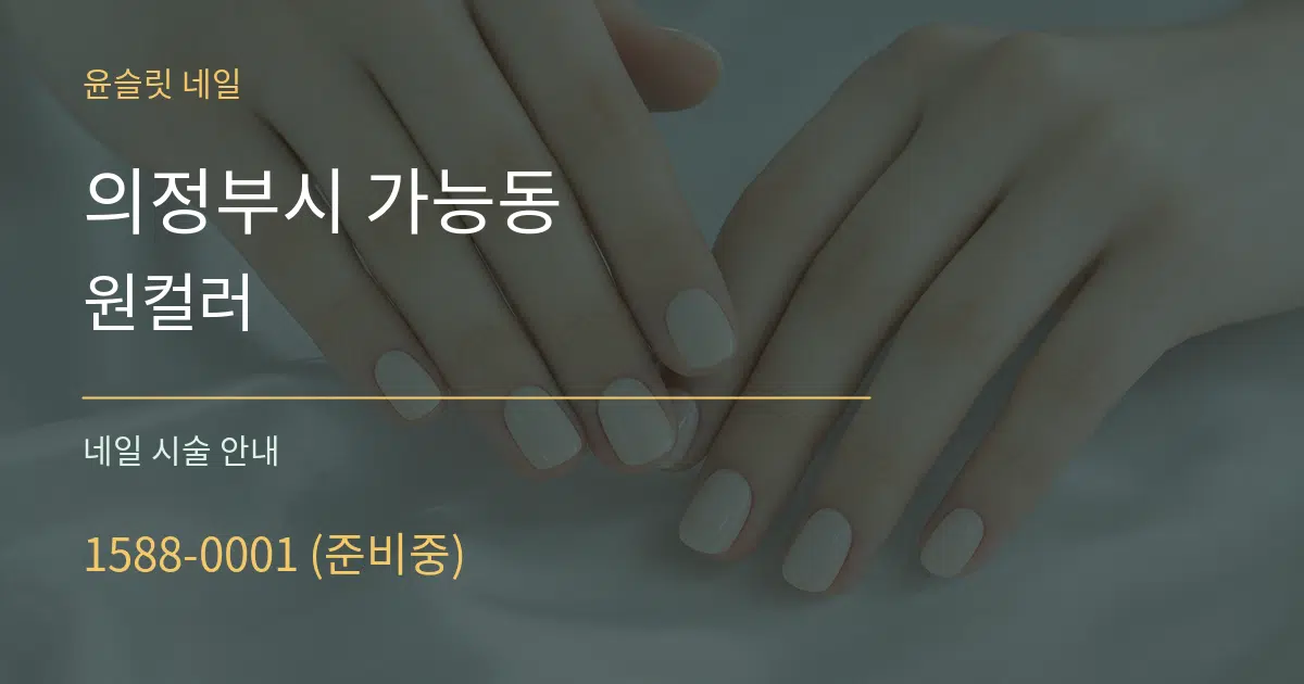의정부시 가능동 원컬러 대표 안내 그래픽