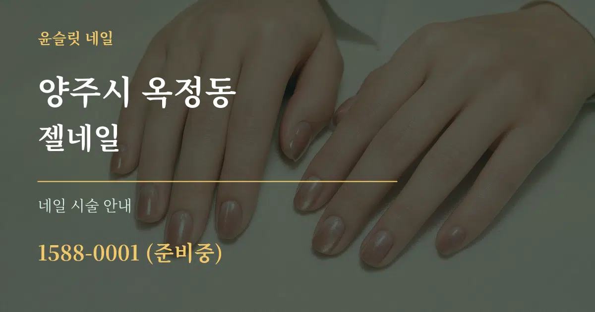 양주시 옥정동 젤네일 대표 안내 그래픽