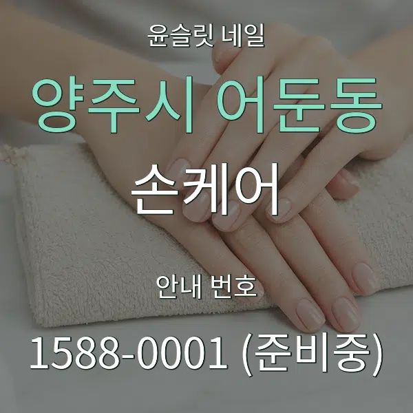 양주시 어둔동 손케어 대표 안내 그래픽