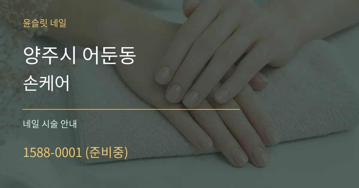 양주시 어둔동 손케어 대표 안내 그래픽