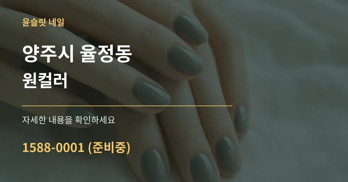 양주시 율정동 원컬러 서비스 이용 안내 그래픽