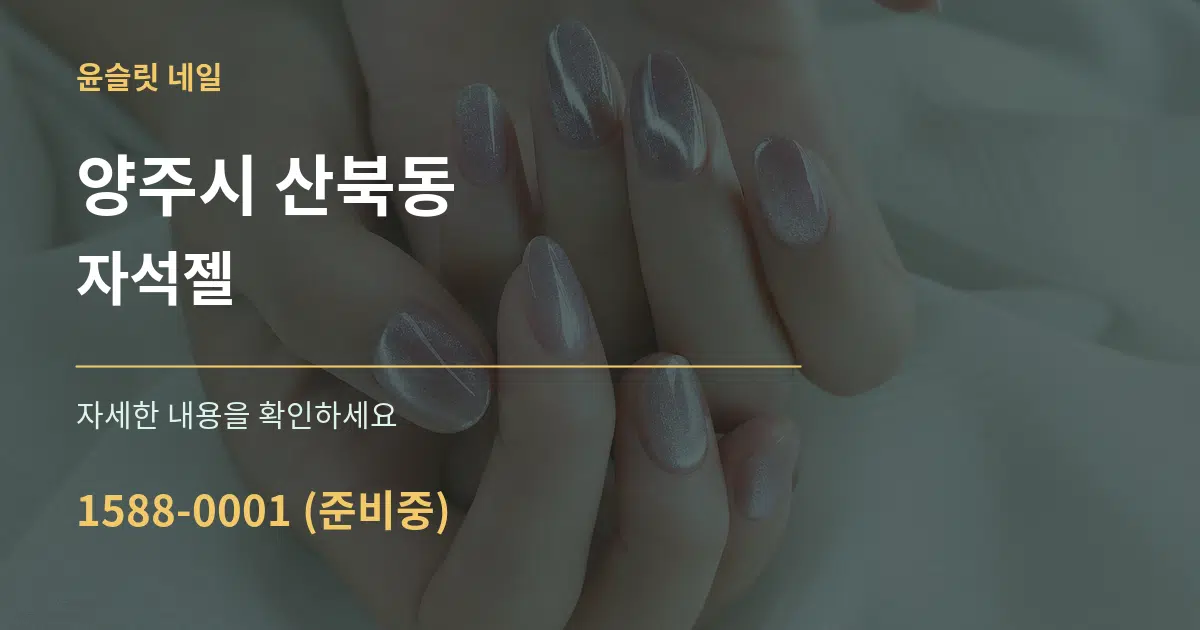 양주시 산북동 자석젤 서비스 이용 안내 그래픽