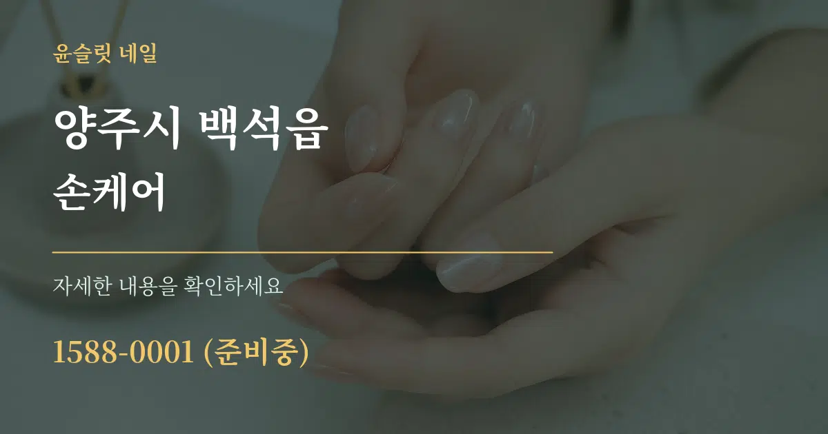 양주시 백석읍 손케어 작업 조건 안내 그래픽