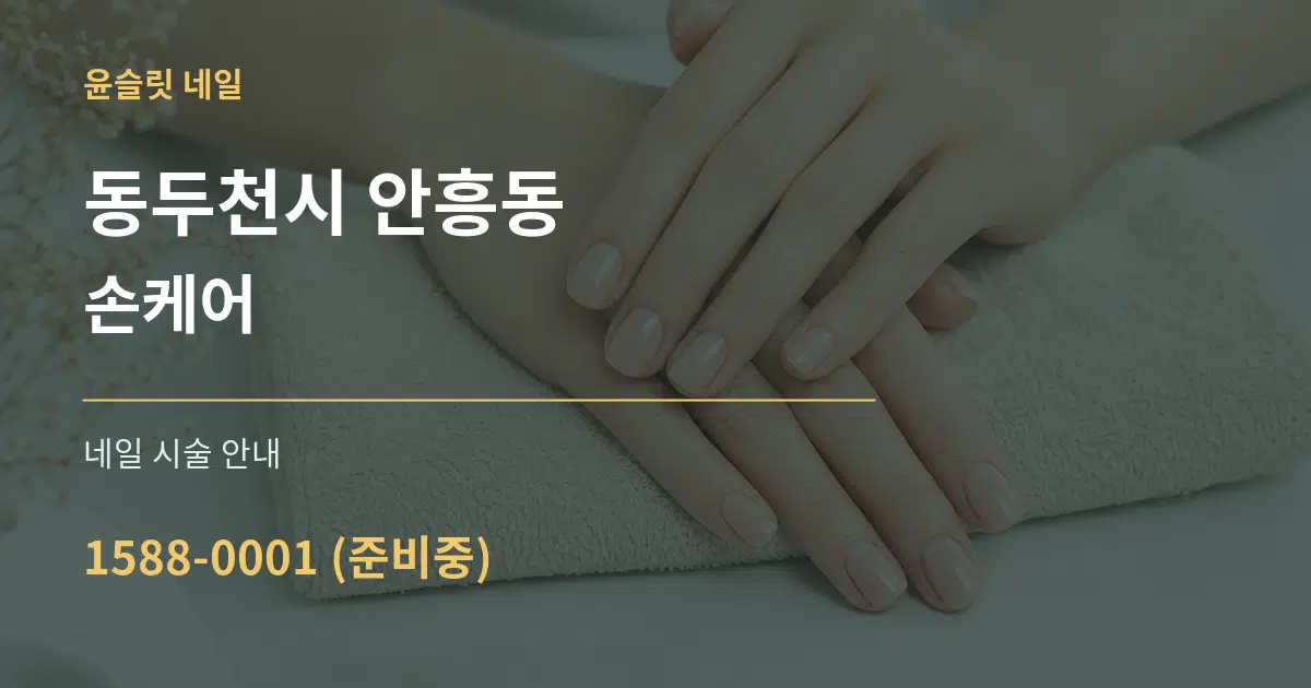 동두천시 안흥동 손케어 대표 안내 그래픽