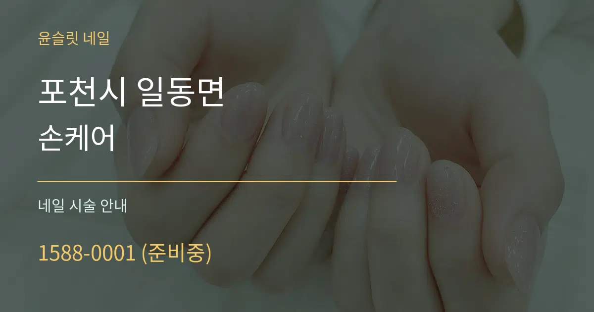 포천시 일동면 손케어 대표 안내 그래픽