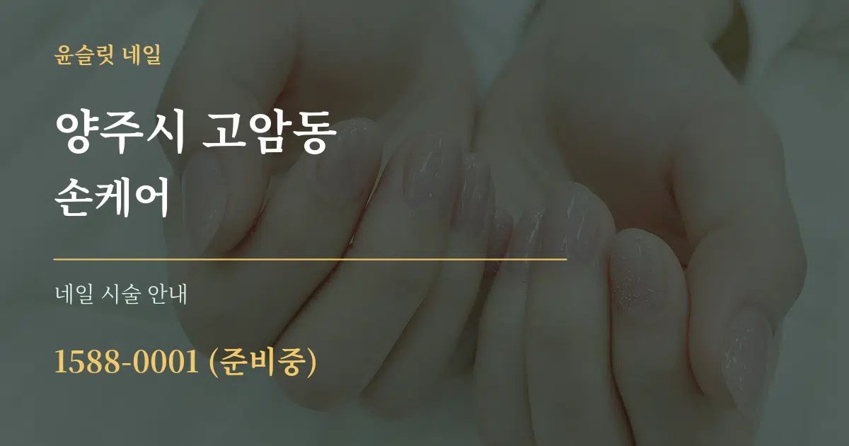 양주시 고암동 손케어 대표 안내 그래픽