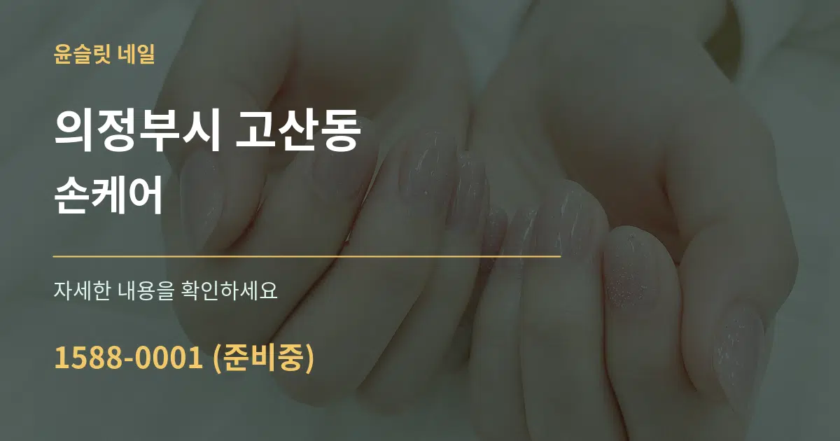 의정부시 고산동 손케어 서비스 이용 안내 그래픽