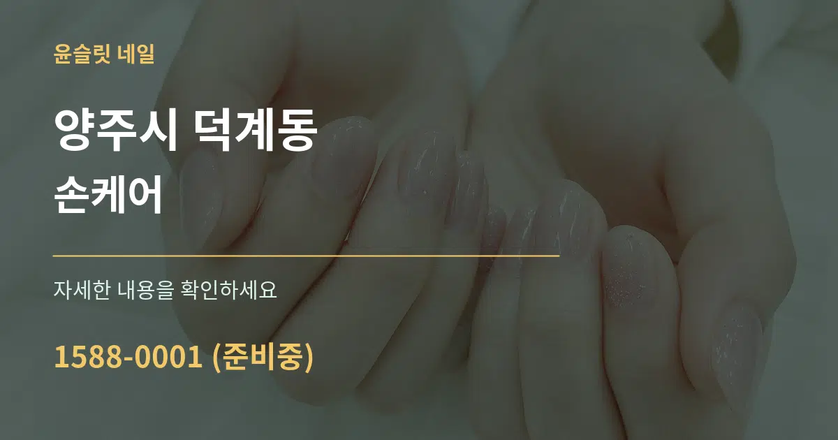 양주시 덕계동 손케어 서비스 이용 안내 그래픽
