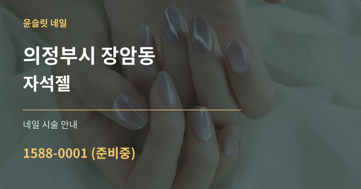 의정부시 장암동 자석젤 대표 안내 그래픽