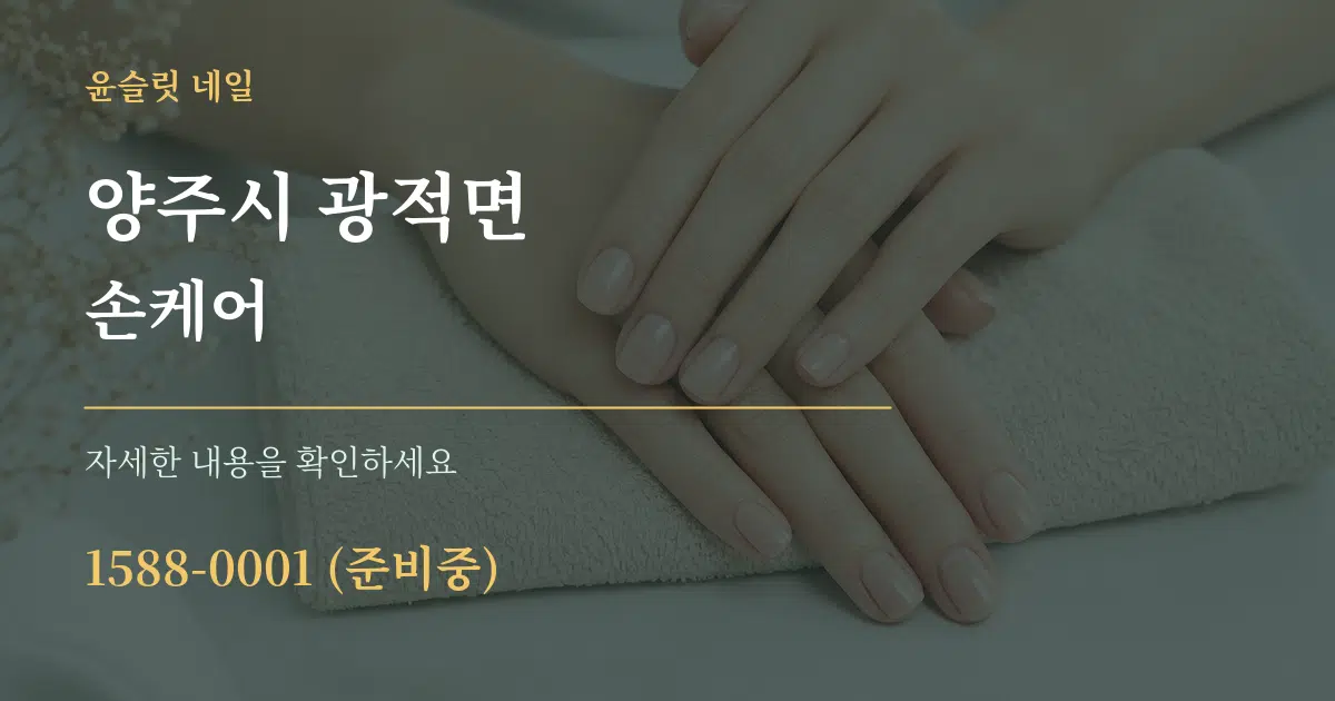 양주시 광적면 손케어 서비스 이용 안내 그래픽